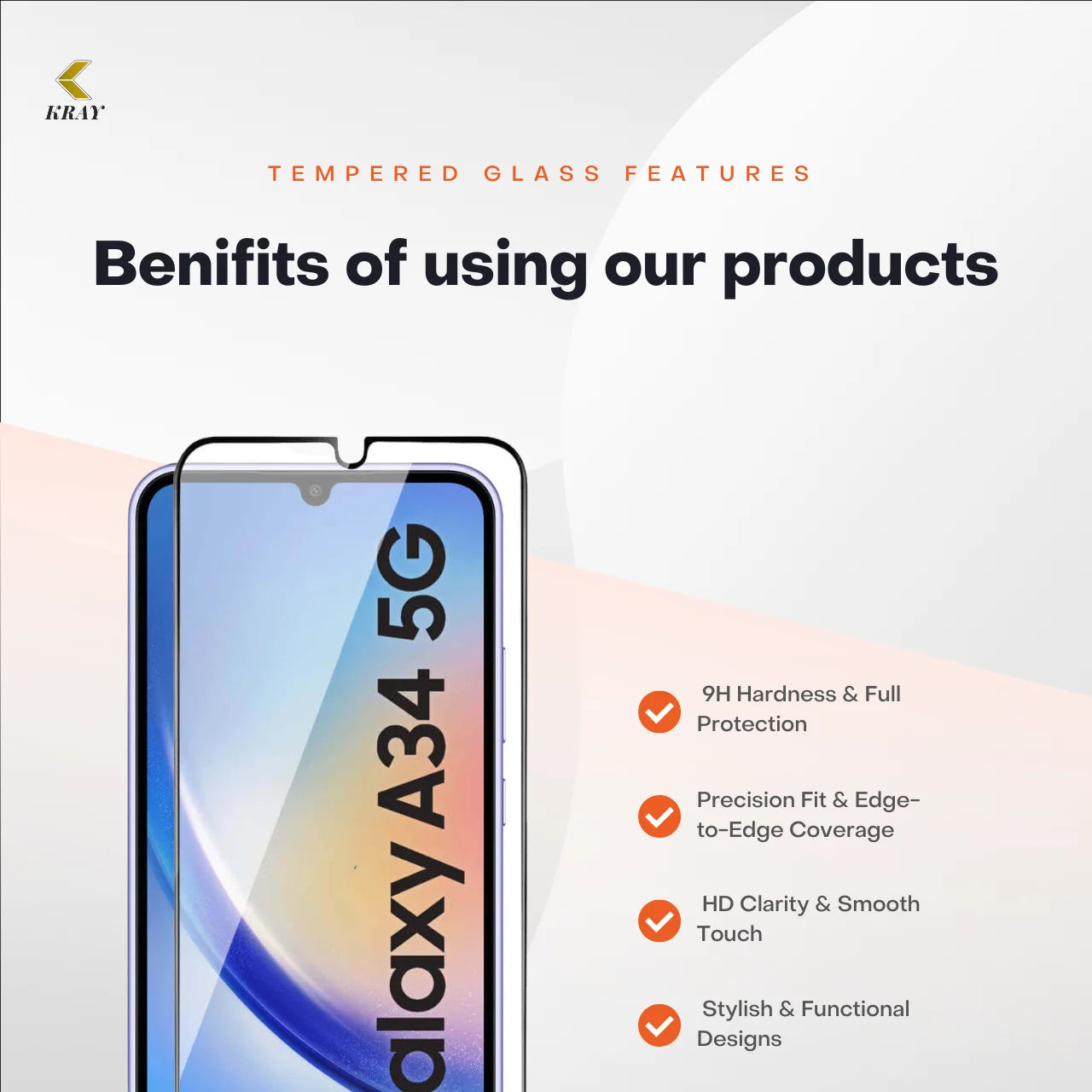 Samsung A34 Screen Protector – Anti-Scratch & Ultra HD